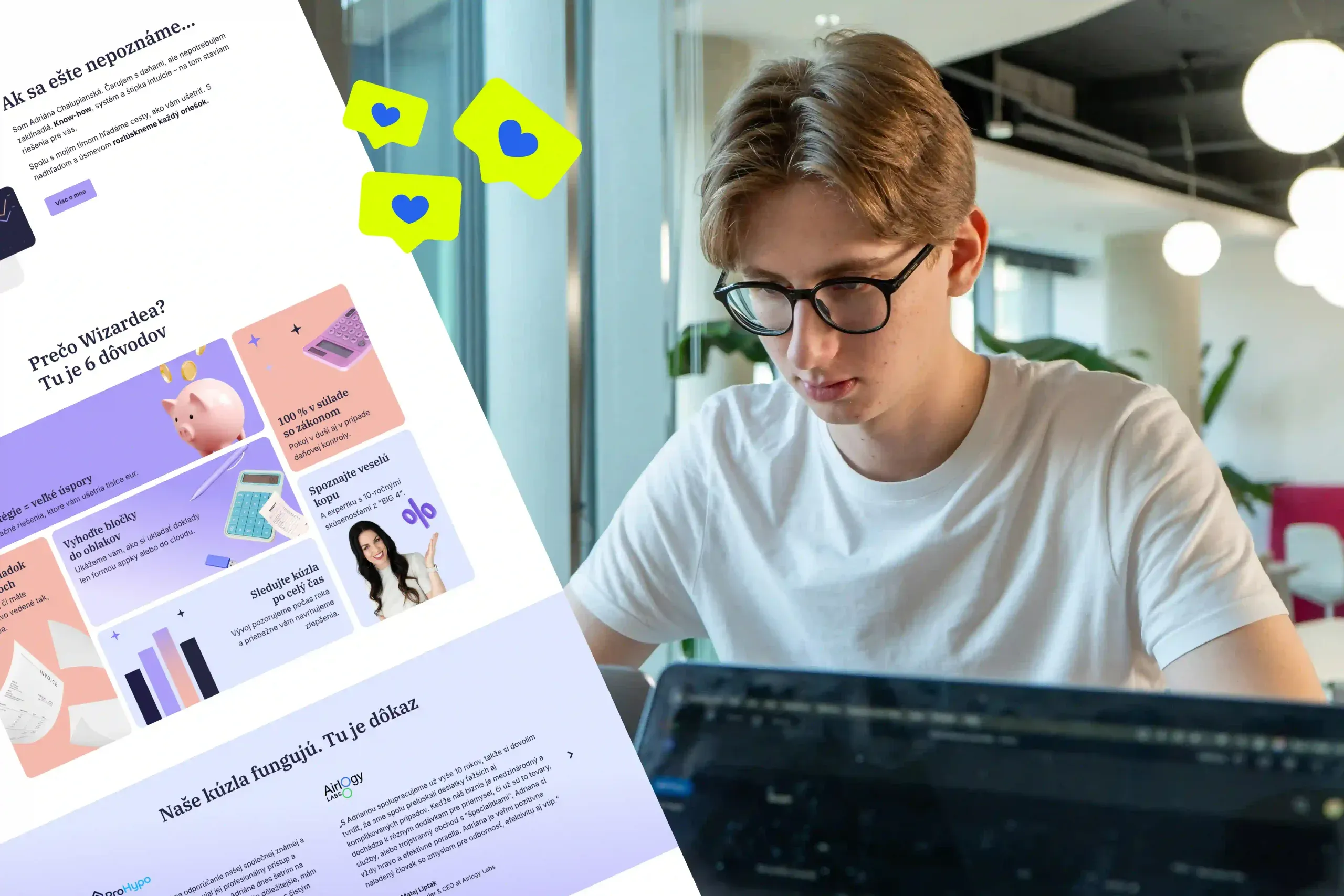 Adam Hupka pri dokončovaní a spúšťaní webu klienta